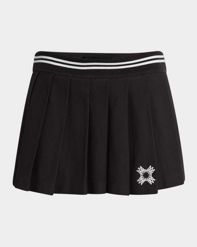 Logo Pleated Mini Skirt